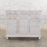 Indian Hand Carved Mango Wood 3 Door & 3 Drawers Sideboard